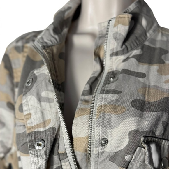 BKE BUCKLE WOMEN'S 100% COTTON DRAWSTRINGS CAMO FIELD JACKET COAT MILITARY TOP~L - Picture 6 of 14